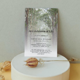 Invitation Célébration personnalisée de la vie Forêt funérair
