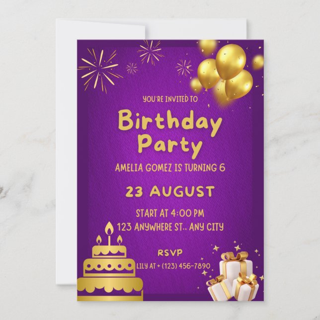 Invitation "Célébration Royale : Rejoignez-Nous pour une Soir (Devant)