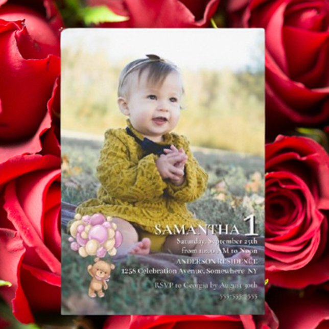 Invitation Célébration spéciale du 1er anniversaire (Special 1st Birthday Celebration Invitation)