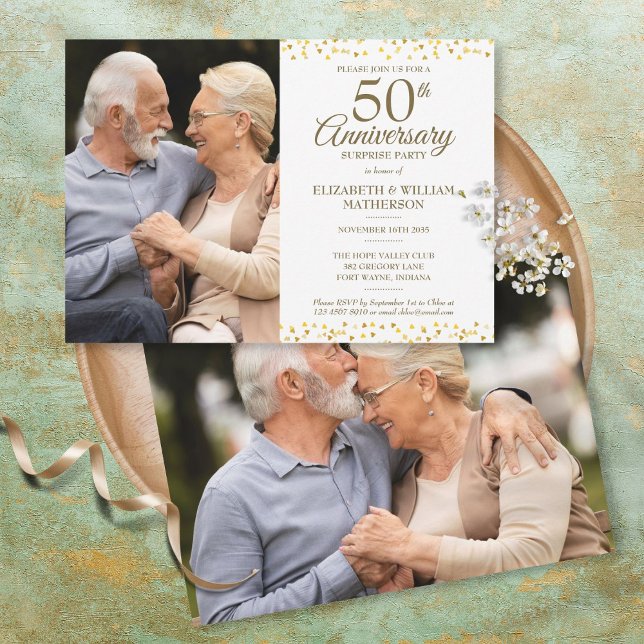 Invitation Célébration surprise des 50 ans de mariage 2 Photo (Créateur téléchargé)
