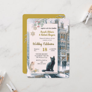 Invitation Célébrations d'hiver dans la neige, avec Kittens