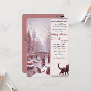 Invitation Célébrations d'hiver dans la neige, avec Kittens