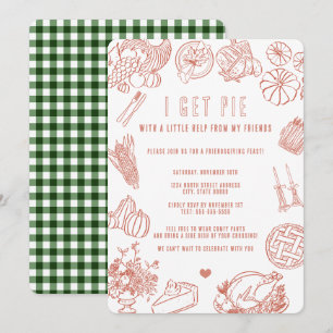 Invitation Célèbre dîner décontracté et mignon de Friendsgivi