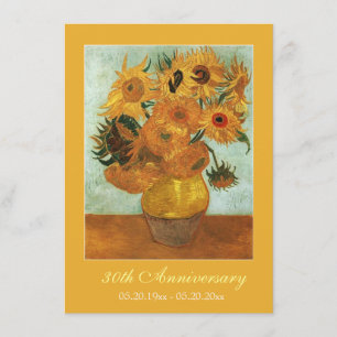 Invitation Célèbre douze tournesols d'anniversaire d'art fin