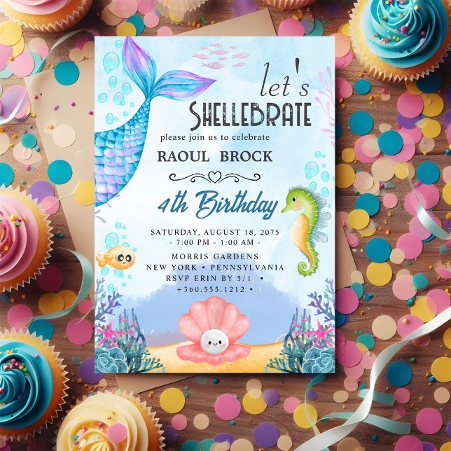 Invitation Célébrer avec des coquillages Anniversaire (Créateur téléchargé)