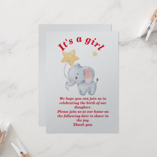 Invitation célébrer la naissance de notre fille