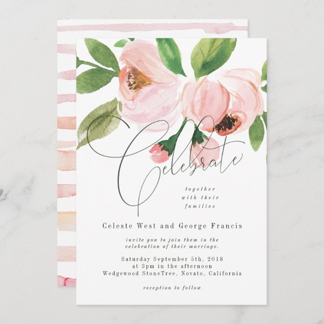 Invitation célébrer l'aquarelle. (Devant / Derrière)