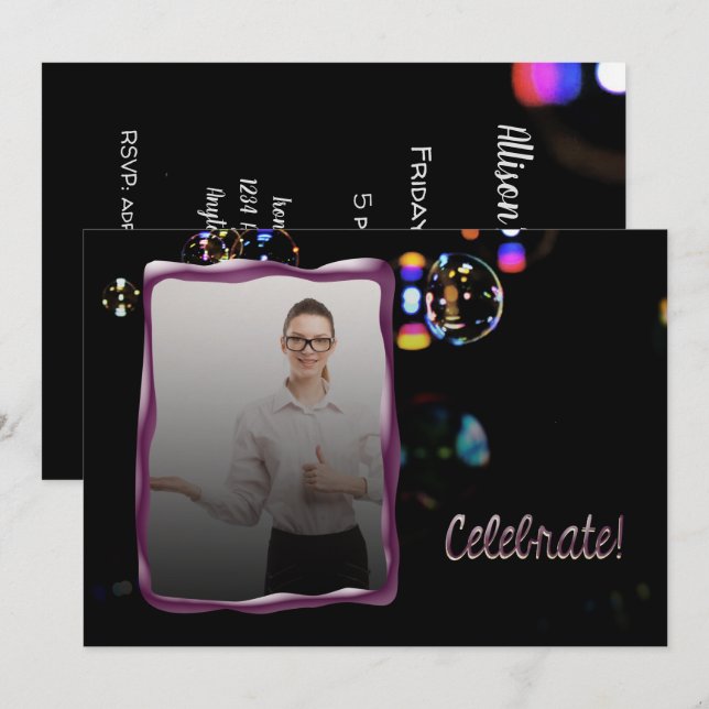 Invitation Célébrer une promotion ou tout événement (Devant / Derrière)