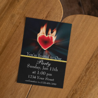 Invitation Célébrez avec des Flammes et des Amis !