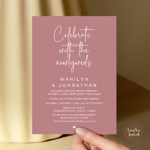 Invitation Célébrez avec les jeunes mariés, dîner de mariage