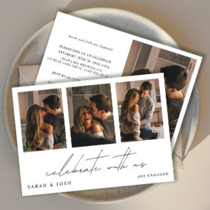 Invitation Célébrez avec nous 4 Photo Fête de Fiançailles Mod