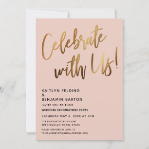 Invitation Célébrez avec nous ! Blush minimaliste écriture ma