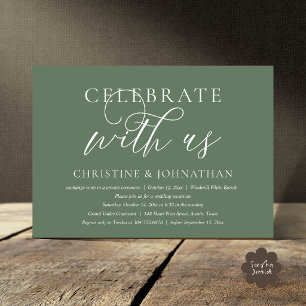 Invitation Célébrez avec nous Dîner de fête de mariage Vert s