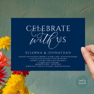 Invitation Célébrez avec nous, dîner de mariage élégant moder