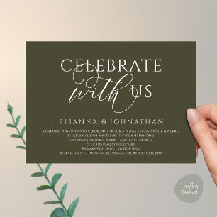 Invitation Célébrez avec nous, dîner de mariage élégant moder