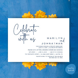 Invitation Célébrez avec nous, Dîner de Mariage Intime