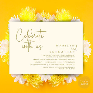 Invitation Célébrez avec nous, Dîner de Mariage Intime