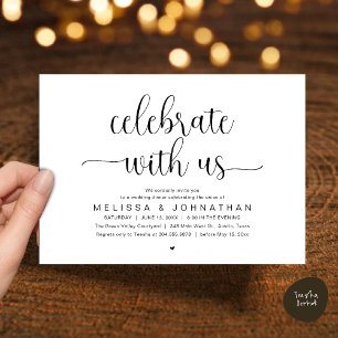 Invitation Célébrez avec nous dîner de mariage minimaliste mo