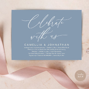 Invitation Célébrez avec nous, dîner de mariage romantique