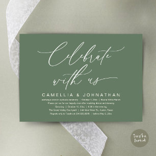 Invitation Célébrez avec nous, dîner de mariage romantique