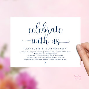Invitation Célébrez avec nous Dîner de réception de mariage é