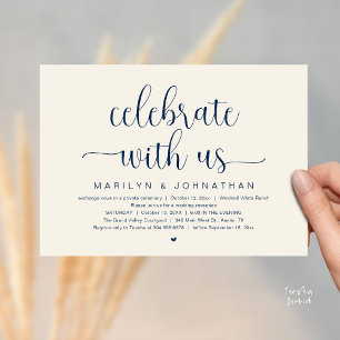 Invitation Célébrez avec nous Dîner de réception de mariage é