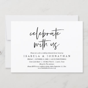Invitation Célébrez avec nous, Dîner de répétition Mariage