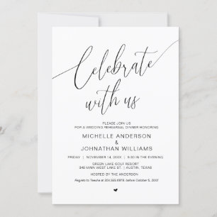 Invitation Célébrez avec nous, Dîner de répétition Mariage