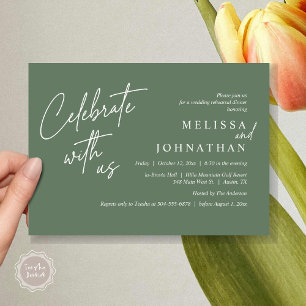 Invitation Célébrez avec nous, Dîner de répétition Mariage mo