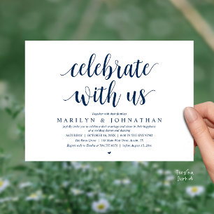Invitation Célébrez avec nous, dîner d'élopement de mariage m