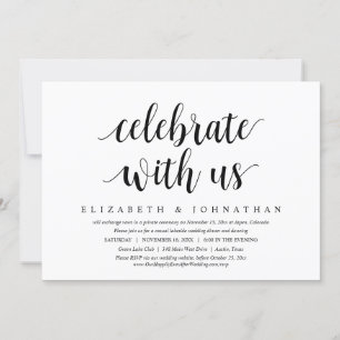 Invitation Célébrez avec nous, Dîner Mariage Elopement