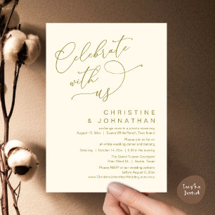 Invitation Célébrez avec nous, Dîner Mariage romantique Danci