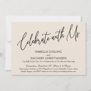 Invitation Célébrez avec nous Elegant Handwriting Party Cream
