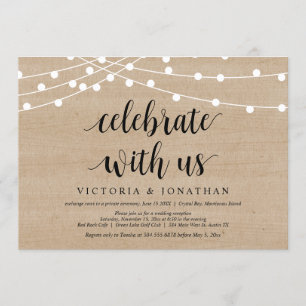 Invitation Célébrez avec nous, Guirlande Lumineuse, Mariage I