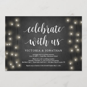Invitation Célébrez avec nous, Lumière de Guirlande, Mariage 