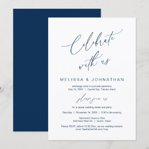 Invitation Célébrez avec nous, Mariage bleu de la Marine Elop