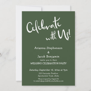 Invitation "Célébrez avec nous !" Mariage décontracté et cham
