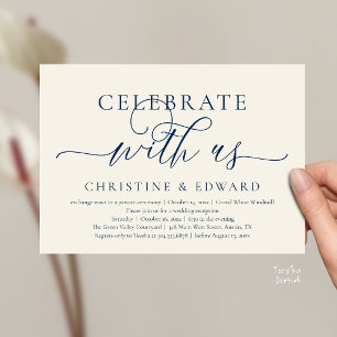 Invitation Célébrez avec nous, Mariage Élégant et Intime
