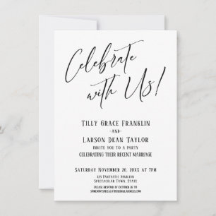 Invitation Célébrez avec nous ! Mariage Élégant et Moderne
