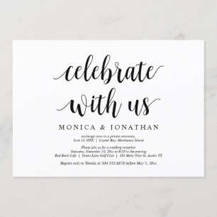 Invitation Célébrez avec nous, Mariage Élégant Rustique