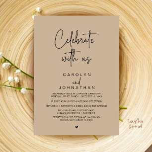 Invitation Célébrez avec nous, Mariage Fuite Tan Marron