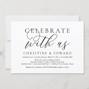 Invitation Célébrez avec nous, Mariage Intime et Fête