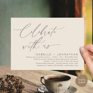 Invitation Célébrez avec nous, Mariage romantique Diner Party