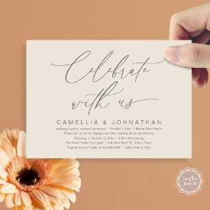 Invitation Célébrez avec nous, Mariage romantique Diner Party