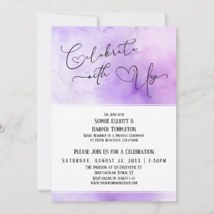 Invitation Célébrez avec nous Réception aquarelle violette un