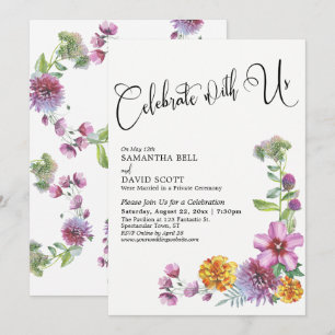 Invitation Célébrez avec nous Réception de fleurs sauvages à