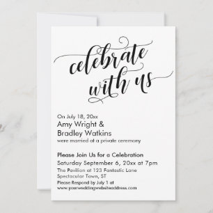 Invitation Célébrez avec nous Soirée calligraphiée d'après-ma