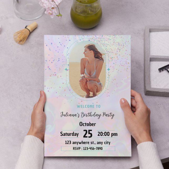 Invitation Célébrez en style ! Pastel Modern pour filles (Celebrate in Style! Pastel Modern for Girls Invitation)