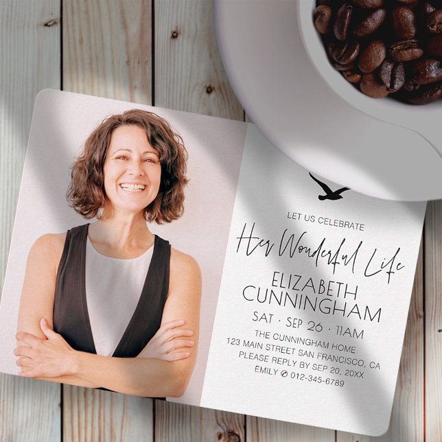 Invitation Célébrez Sa Merveilleuse Vie Mémorial Photo Modern (Créateur téléchargé)