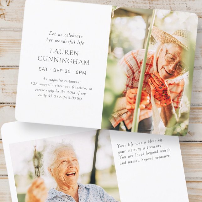 Invitation Célébrez sa vie Moderne Simple Minimaliste Photo (Créateur téléchargé)